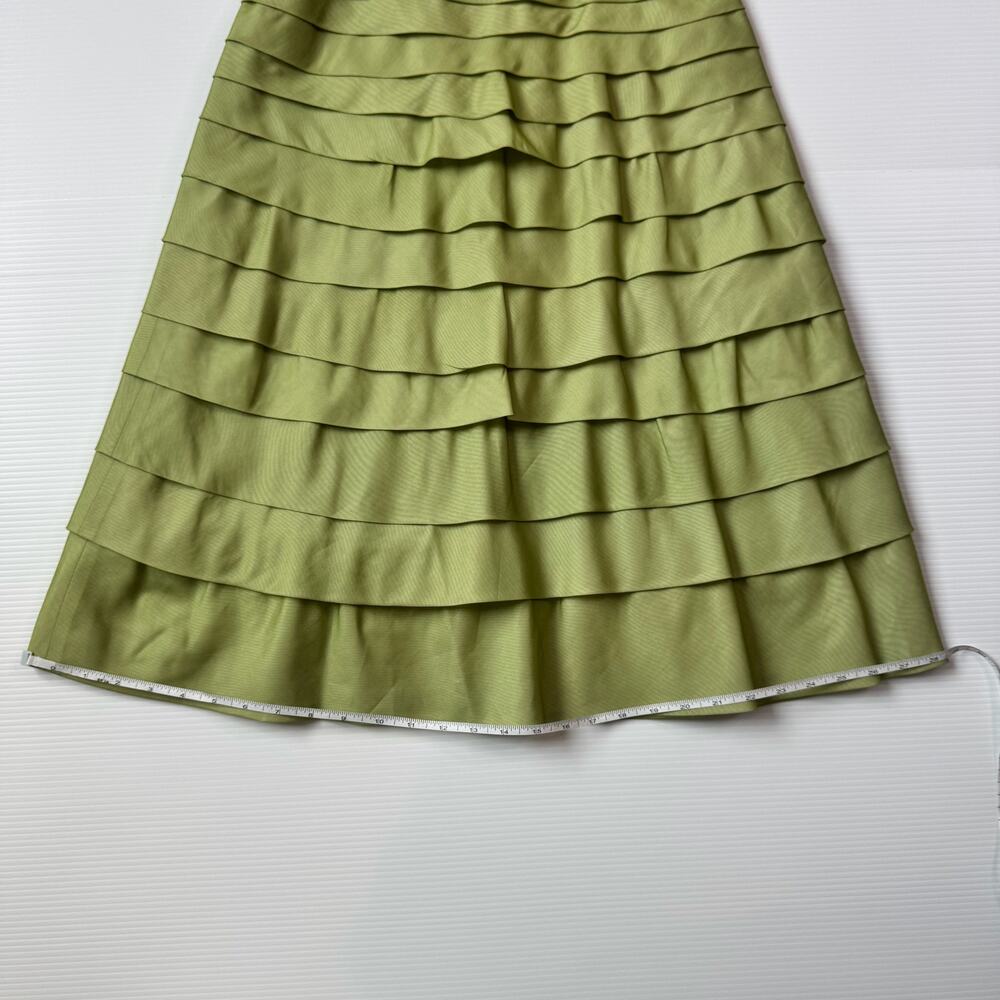 BCBGMAXAZRIA Silk Organza Tiered Bandage Dress Green Women’s 4 Garden Easter - Picture 9 of 16